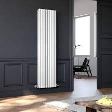 vertical oval radiator Double 410 x 1800 grey & white