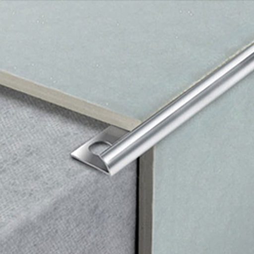 Quadrant Round Edge Metal Tile Trim - Silver 8-10-12 mm