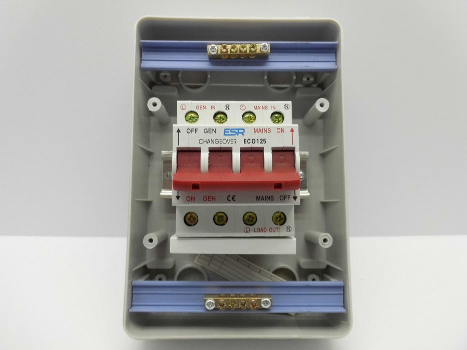 IP65 Enclosure With 125a 240v Changeover Switch — UK-Plastics
