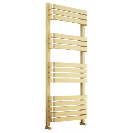 TAILORED AUCKLAND BRUSHED BRASS DESIGNER HEATED TOWEL RAIL 1200MM X 500MM